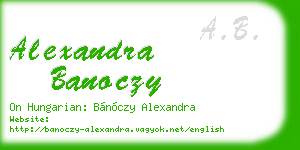 alexandra banoczy business card